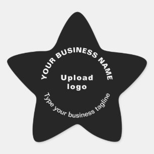 Business Tagline on Black Star Shape Sticker