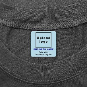 Business Tagline on Light Blue Square Iron On
