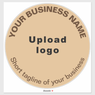 Business Tagline on Light Brown Large Round Vinyl