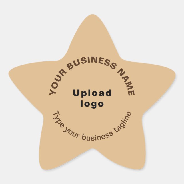 Business Tagline on Light Brown Star Shape Sticker (Front)