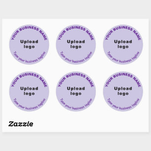 Business Tagline on Monochrome Purple Classic Round Sticker