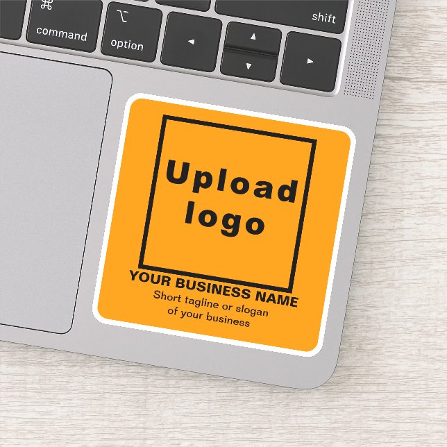 Business Tagline on Orange Colour Square Vinyl (Detail)