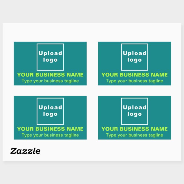 Business Tagline on Teal Green Rectangle Sticker (Sheet)