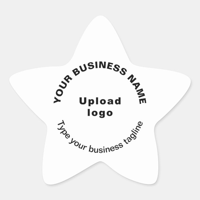 Business Tagline on White Star Shape Sticker (Front)