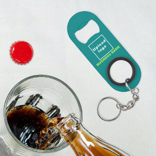 Business Teal Keychain and Bottle Opener Keychain Bottle Opener