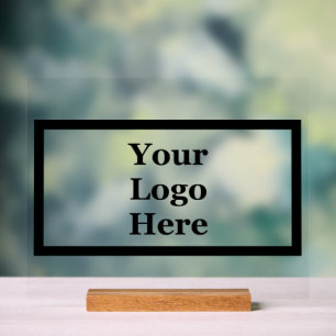 Business Template Black Border Your Logo Here Acrylic Sign