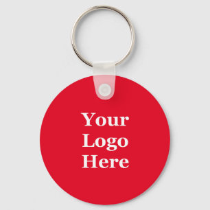 Business Template Bright Red Your Logo Here Keychain
