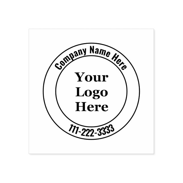Business Template Company Name and Your Logo Here Rubber Stamp (Imprint)