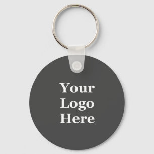 Business Template Dark Grey Your Logo Here Keychain