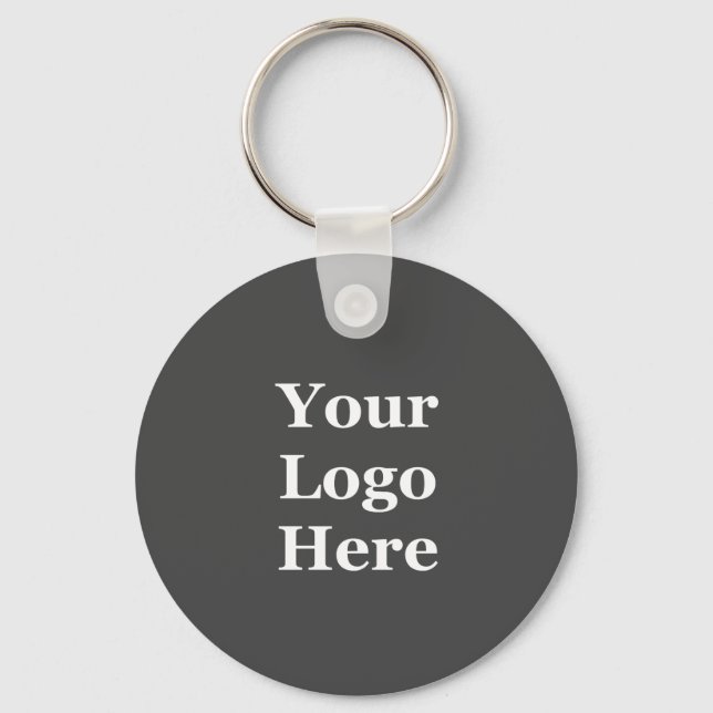 Business Template Dark Grey Your Logo Here Keychain (Front)