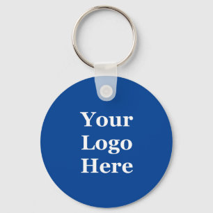 Business Template Deep Blue Your Logo Here Keychain