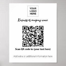 Business template logo qr code poster