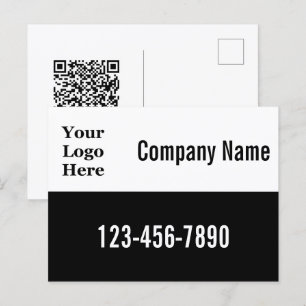 Business Template QR Code and Your Logo Here Postcard