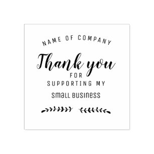 BUSINESS thank you add your own LOGO and name Rubber Stamp