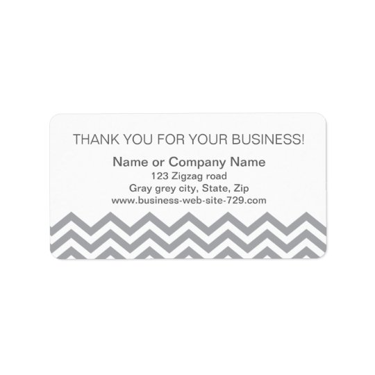 Business thank you address labels, grey chevron