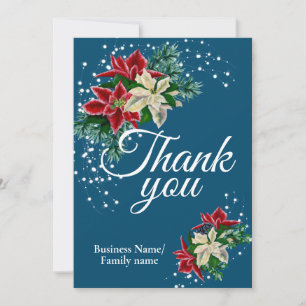 Business Thank You Appreciation Floral Blue Card
