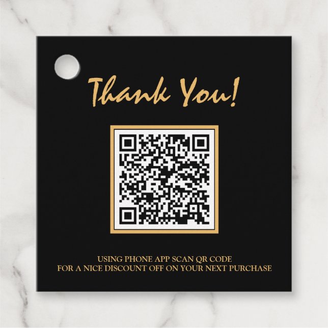 *~* Business Thank you Barcode QR Code Gift Tag (Front)