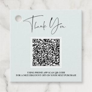 *~* Business Thank you Barcode QR Mint  Gift Tag