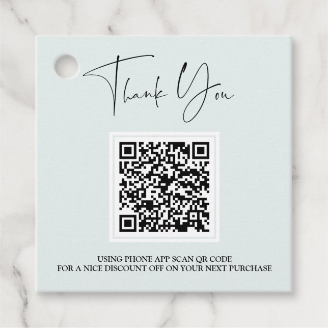 *~* Business Thank you Barcode QR Mint  Gift Tag (Front)