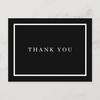 Business Thank You Black and White Postcard