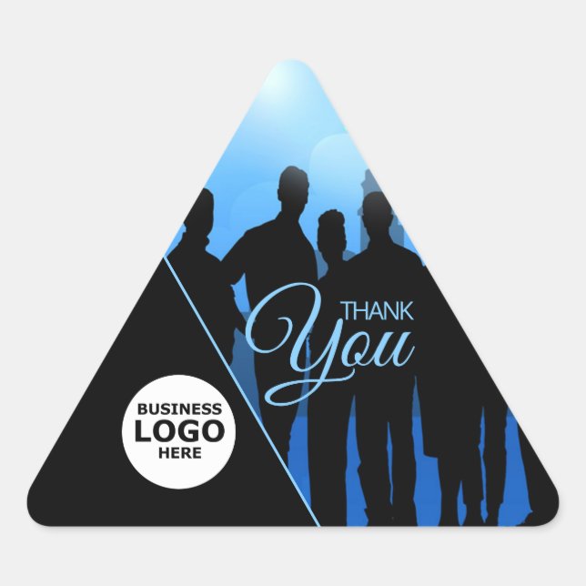 Business Thank You Business Men Women Triangle Sticker (Front)