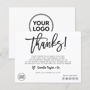 Business Thank You Card / Package Product Insert