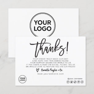 Business Thank You Card / Package Product Insert
