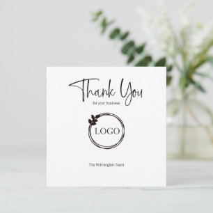 Business Thank You Card Personalized with Logo
