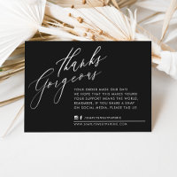 BUSINESS THANK YOU chic calligraphy black reverse