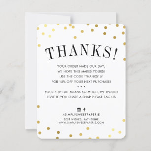 BUSINESS THANK YOU chic gold spots modern Invitation