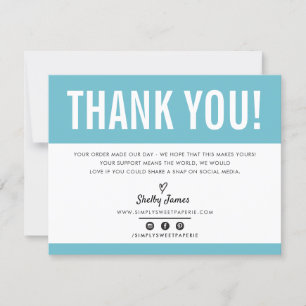 BUSINESS THANK YOU chic modern pretty aqua LOGO