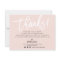 BUSINESS THANK YOU chic white script blush pink