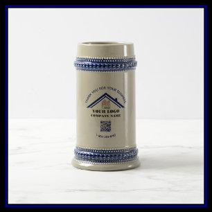 Business Thank You Custom Logo QR Code Beer Stein