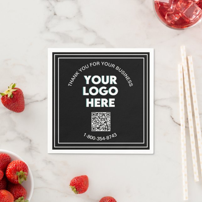 Business Thank You Custom Logo QR Code    Napkin (Insitu)