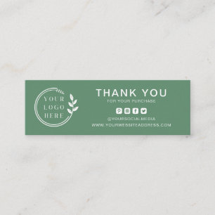 Business Thank You Custom Logo Social Media Mini Business Card