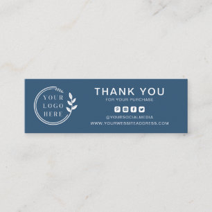 Business Thank You Custom Logo Social Media Mini Business Card