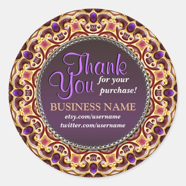 Business Thank You Decorative Gems stickers (Front)