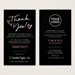 Business Thank You & Discount Code Card Modern