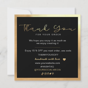 Business Thank You Elegant Black and Gold 