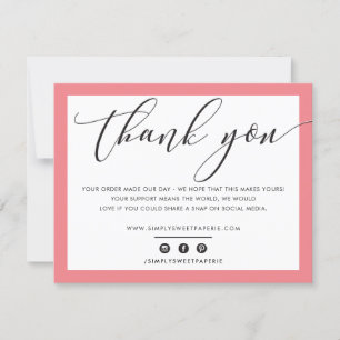 BUSINESS THANK YOU elegant black coral pink LOGO