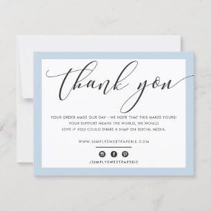 BUSINESS THANK YOU elegant black pale blue LOGO