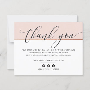BUSINESS THANK YOU elegant rose gold blush pink 