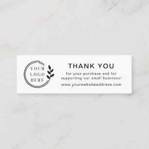 Business Thank You For Order Custom Logo Mini Business Card