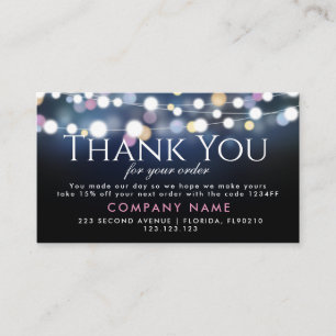 Business Thank You for your business thanks order Business Card