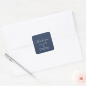 Business Thank You for Your Order Classy Navy Blue Square Sticker (Envelope)