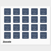 Business Thank You for Your Order Classy Navy Blue Square Sticker (Sheet)