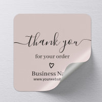 Business Thank You for Your Order Girly Blush Pink