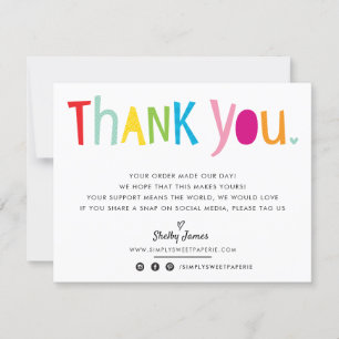 BUSINESS THANK YOU fun bright colourful typography