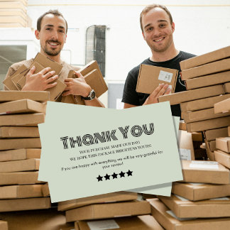 business thank you homemade business card green