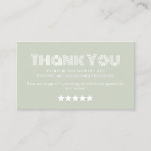business thank you homemade business card green